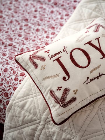 Joy organic cotton velvet pude 30x40 cm - Hvid-rød - Lexington