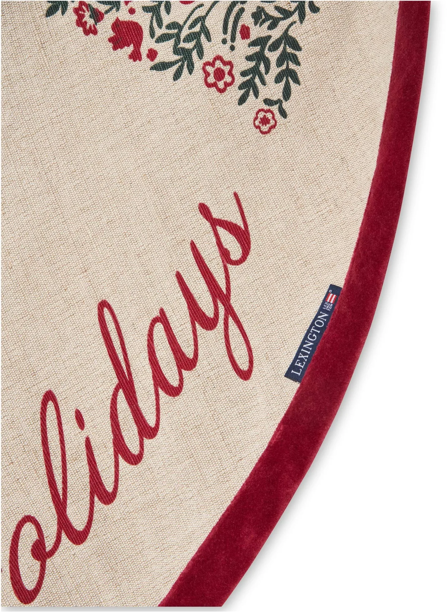 Jute Cotton Christmas Tree juletræstæppe Ø110 cm, Natural-red Lexington