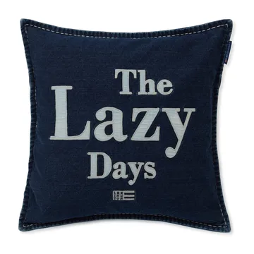 Lazy Days Denim Twill Cotton pudebetræk 50x50 cm - Denim blue - Lexington