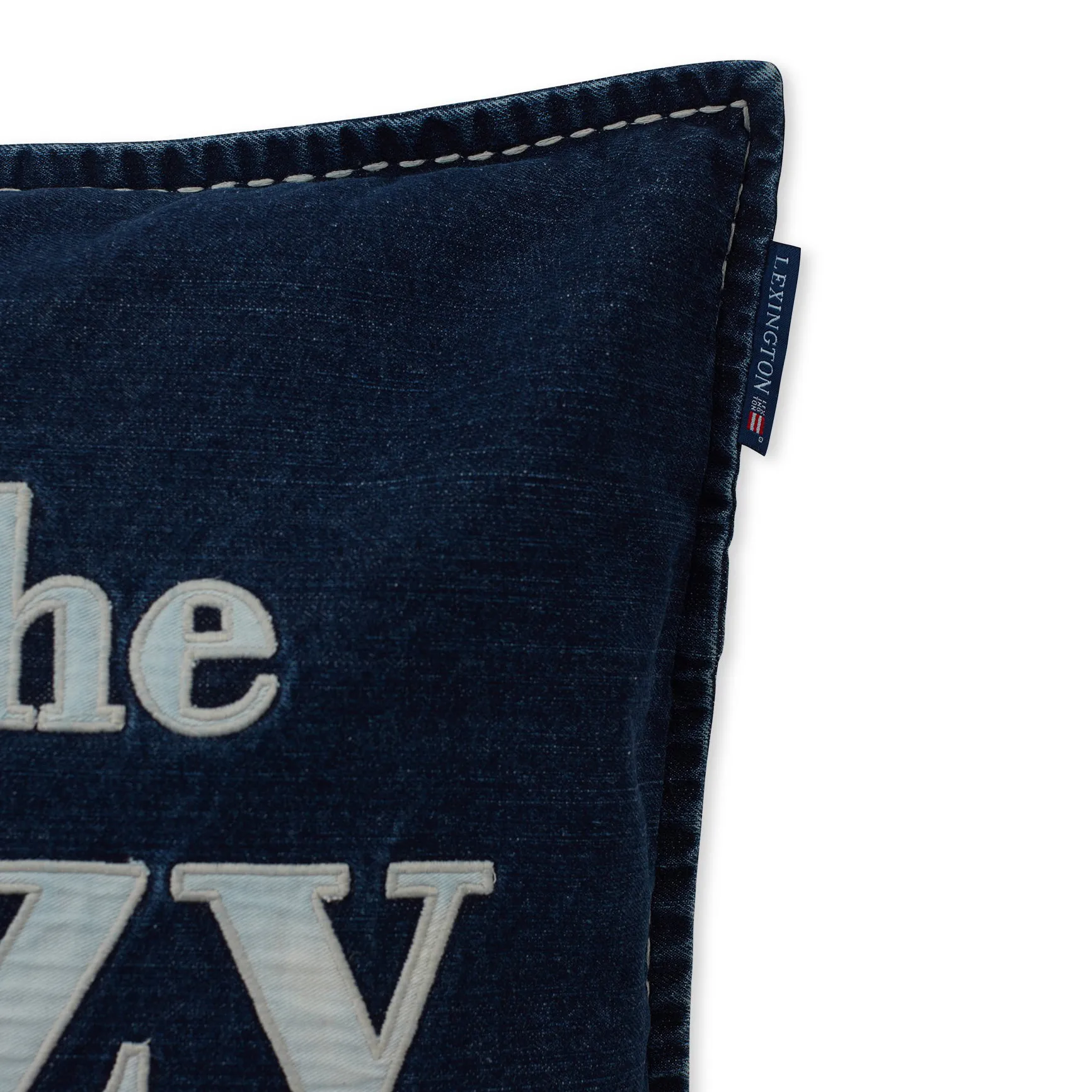 Lazy Days Denim Twill Cotton pudebetræk 50x50 cm, Denim blue Lexington