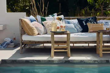 Lazy Days Denim Twill Cotton pudebetræk 50x50 cm - Denim blue - Lexington