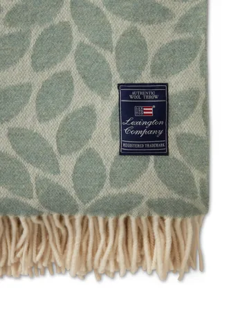 Leaves Recycled Wool Jacquard ullplaid 130x170 cm - Grøn - Lexington