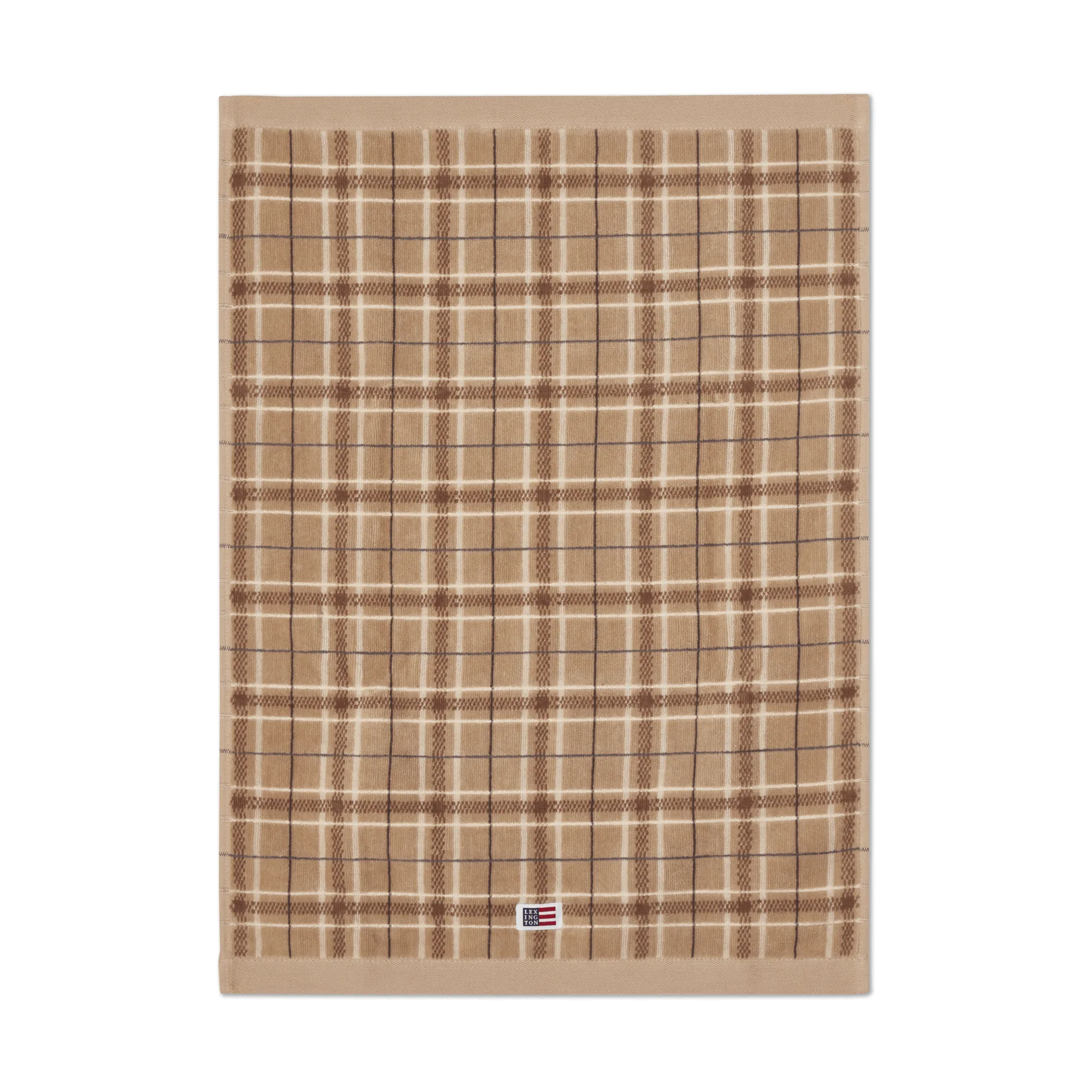 Lexington checked håndklæde 2-pak, Beige-grey Lexington