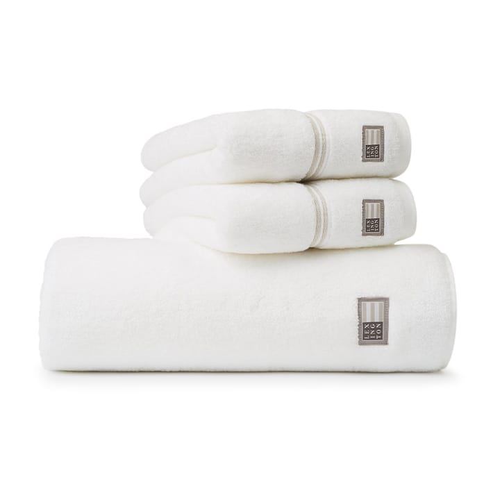 Lexington Hotel håndklæde 100x150 cm - Hvid/Beige - Lexington