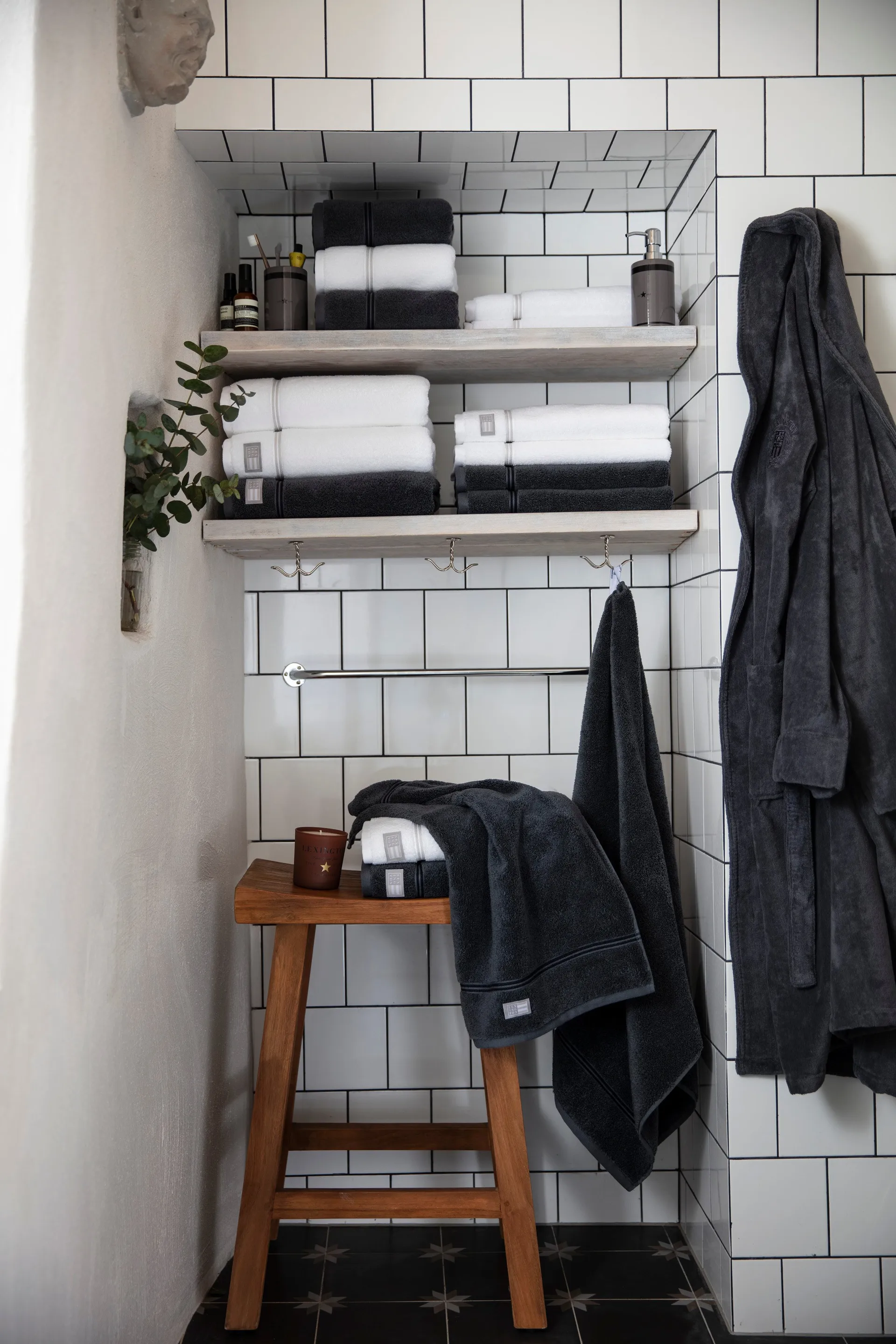 Lexington Hotel håndklæde 50x70 cm, Hvid/Beige Lexington