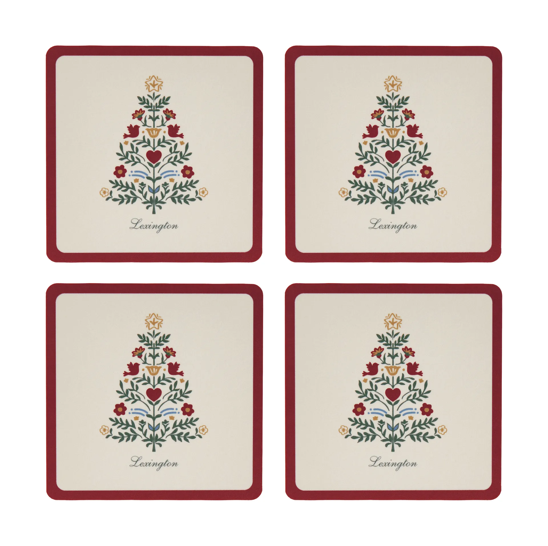 Lexington laminerede glasunderlag, Red-light beige, 9x9 cm, 4-pak Lexington