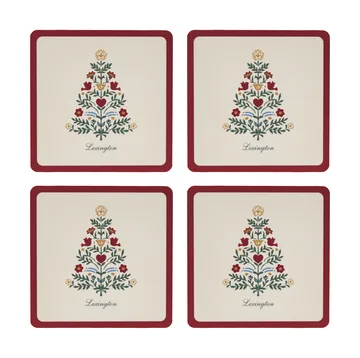 Lexington laminerede glasunderlag - Red-light beige, 9x9 cm, 4-pak - Lexington