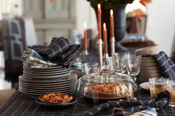 Lexington lysestage striped 20 cm - Brass - Lexington