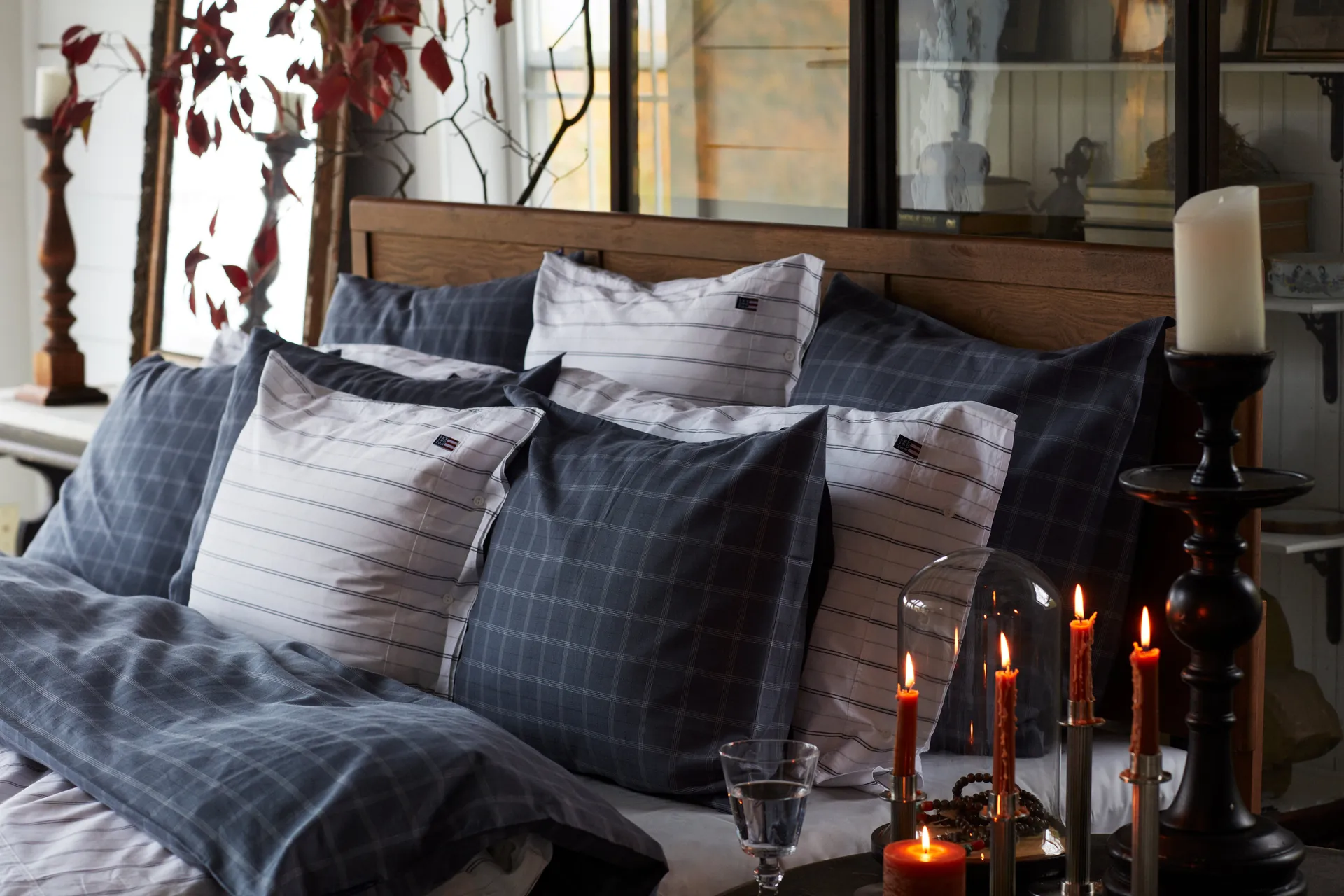 Lexington lysestage striped 20 cm, Brass Lexington