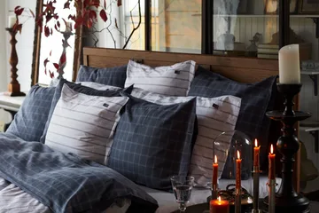 Lexington lysestage striped 20 cm - Brass - Lexington