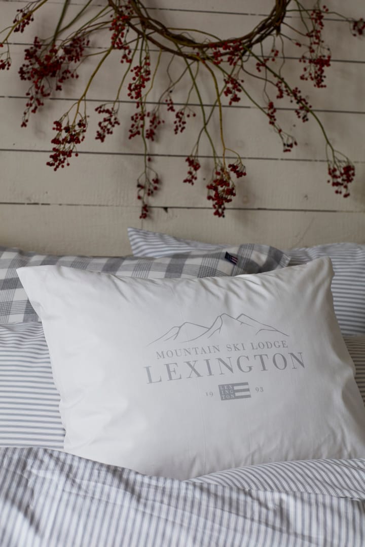 Lexington Printed Cotton Poplin pudebetræk 50x60 cm - White/Light gray - Lexington