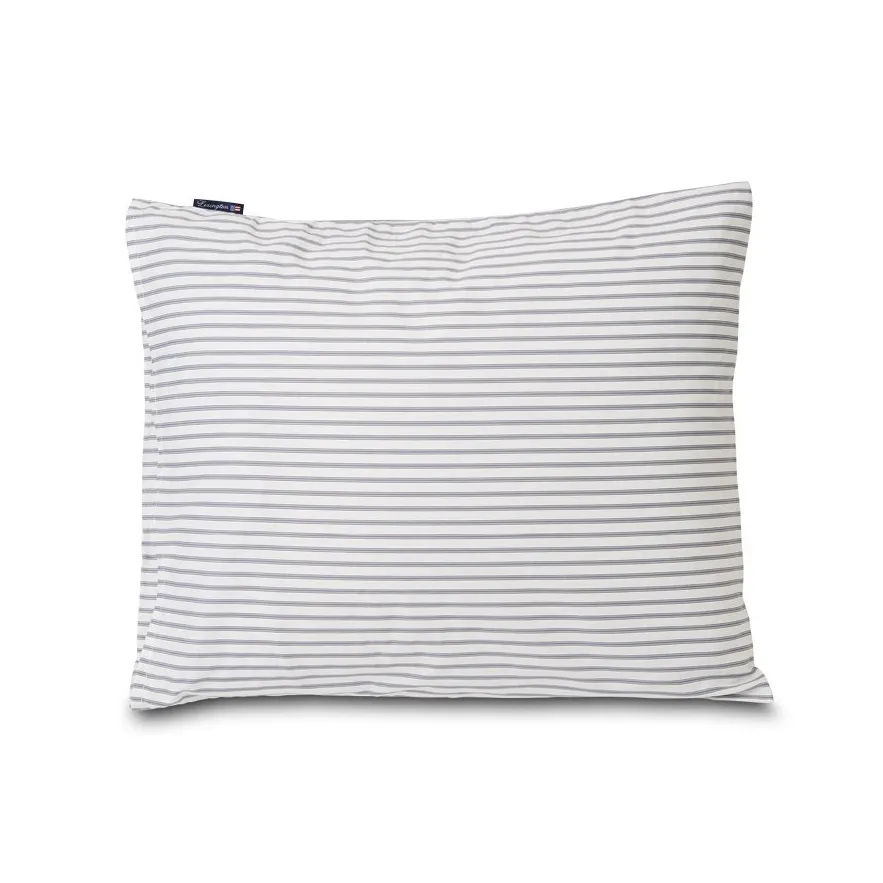 Lexington Striped pudebetræk tencel 50x60 cm, White/Steel blue Lexington