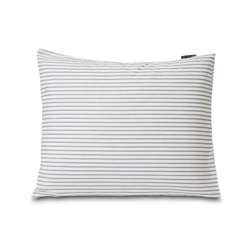 Lexington Striped pudebetræk tencel 50x60 cm, White/Steel blue Lexington