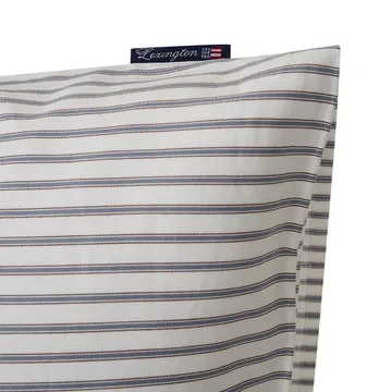 Lexington Striped pudebetræk tencel 50x60 cm - White/Steel blue - Lexington