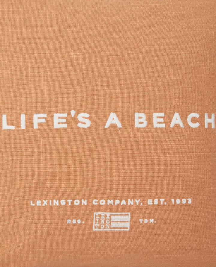 Life's A Beach Embroidered pudebetræk 50x50 cm - Beige/Hvid - Lexington