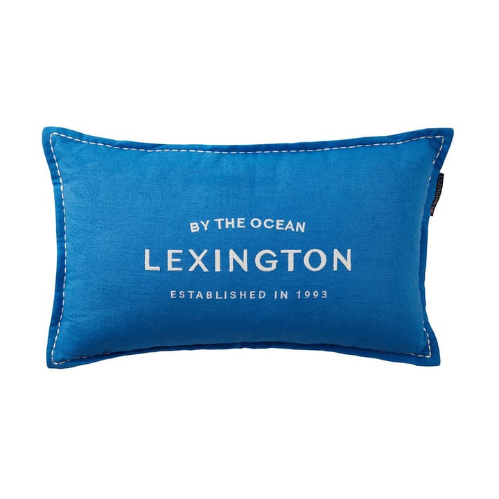 Logo Embroidered Linen/Cotton pude 30x50 - Blue - Lexington
