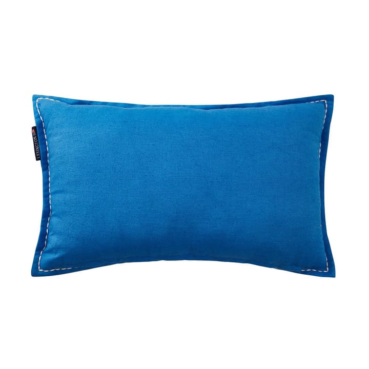 Logo Embroidered Linen/Cotton pude 30x50, Blue Lexington