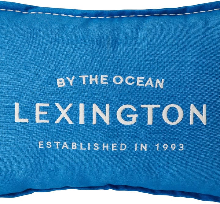 Logo Embroidered Linen/Cotton pude 30x50, Blue Lexington