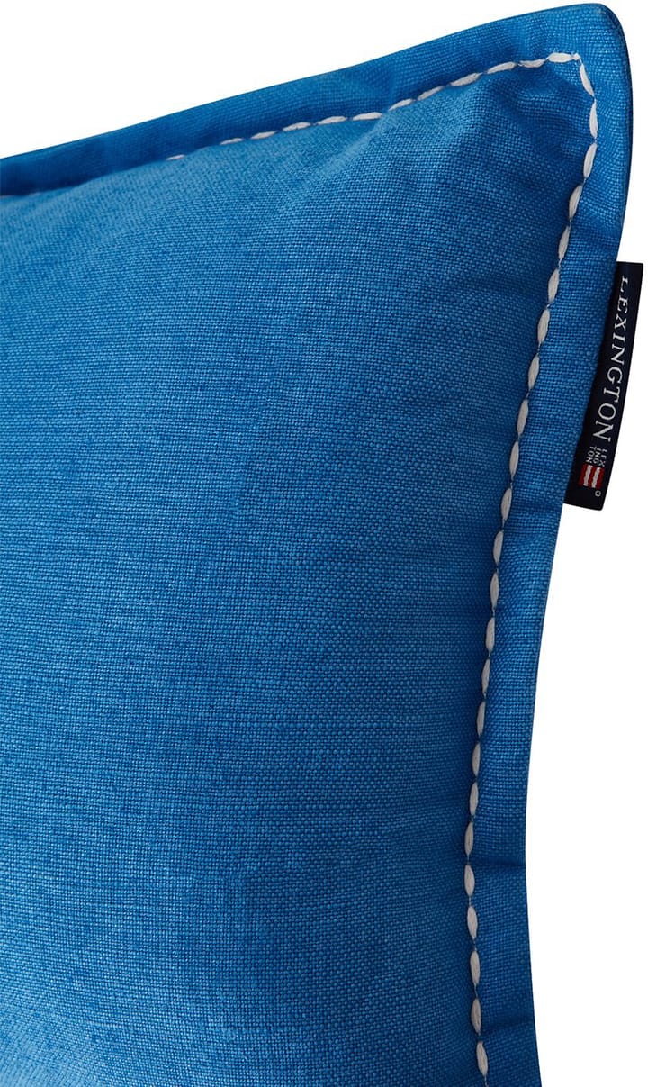 Logo Embroidered Linen/Cotton pude 30x50, Blue Lexington