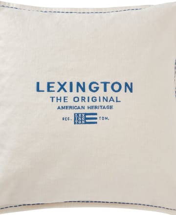 Logo Embroidered Linen/Cotton pudebetræk 50x50 - White - Lexington