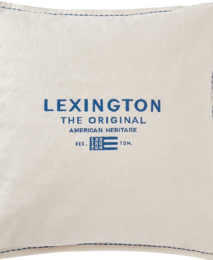 Logo Embroidered Linen/Cotton pudebetræk 50x50 - White - Lexington