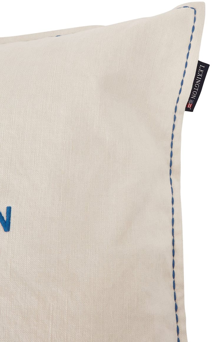 Logo Embroidered Linen/Cotton pudebetræk 50x50, White Lexington