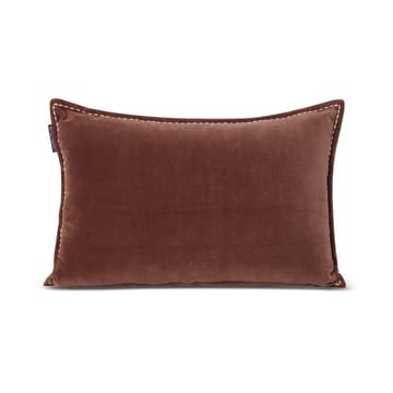 Logo Message Organic Cotton Velvet pude 40x60 cm - Brown - Lexington