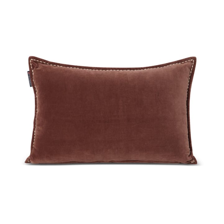 Logo Message Organic Cotton Velvet pude 40x60 cm, Brown Lexington