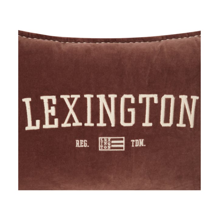 Logo Message Organic Cotton Velvet pude 40x60 cm, Brown Lexington