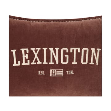 Logo Message Organic Cotton Velvet pude 40x60 cm - Brown - Lexington