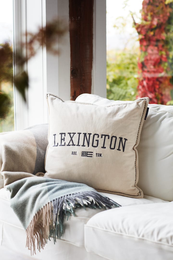 Logo Message Velvet pudebetræk 50x50 cm, Light beige Lexington