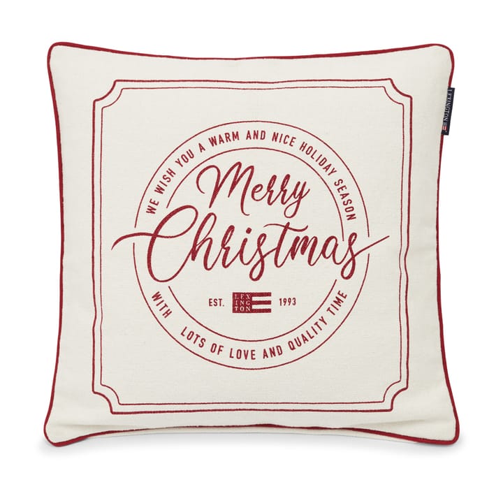 Merry Christmas Cotton Canvas pudebetræk 50x50 cm, Off white-red Lexington