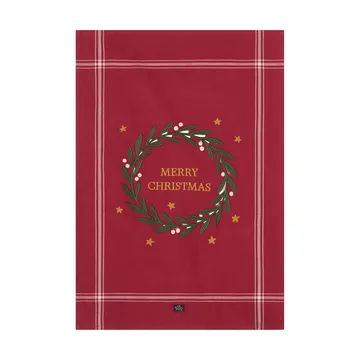 Merry Christmas Org Cotton viskestykke 50x70 cm - Red-Light beige - Lexington