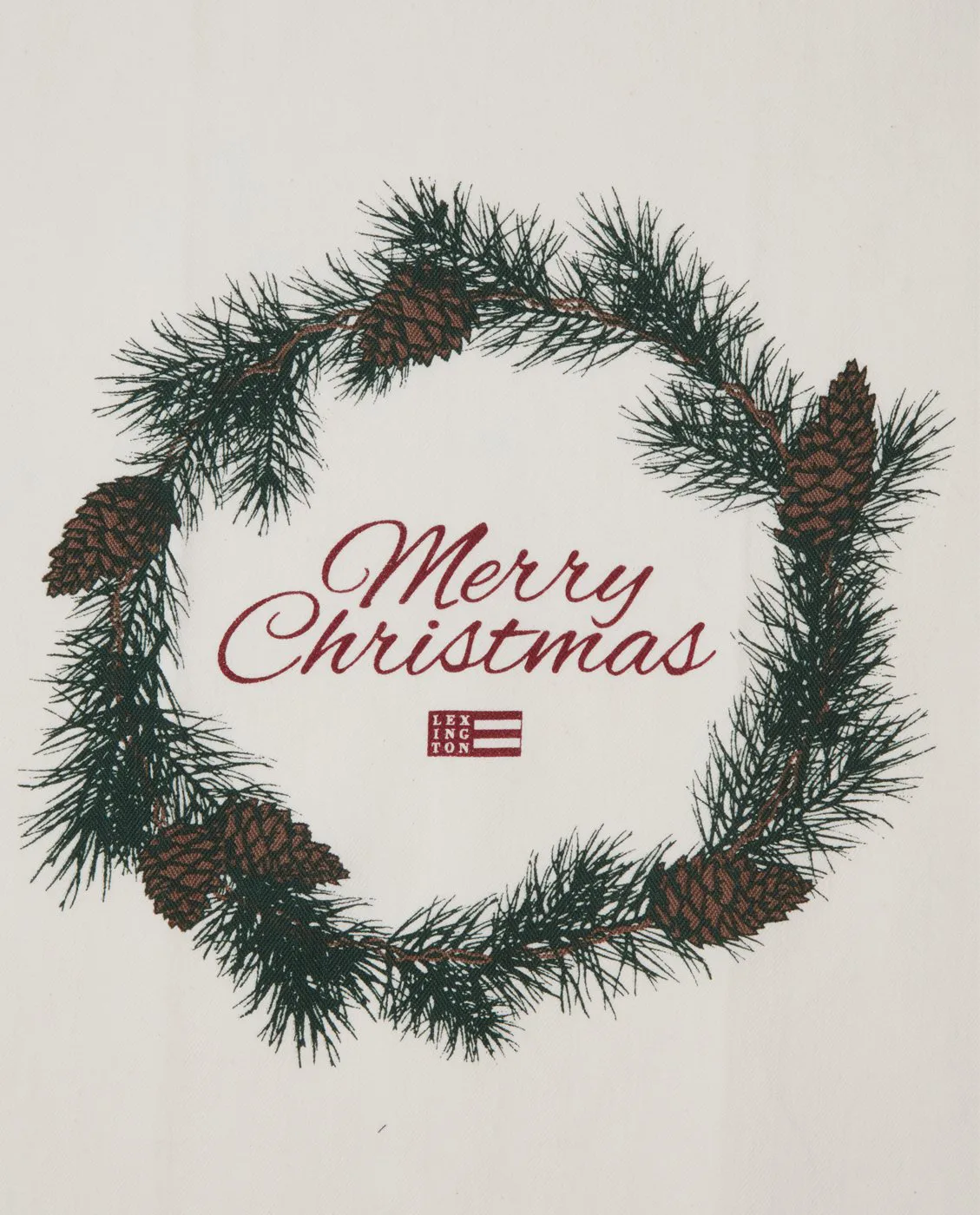 Merry Christmas Org Cotton viskestykke 50x70 cm, White/Red/Green Lexington