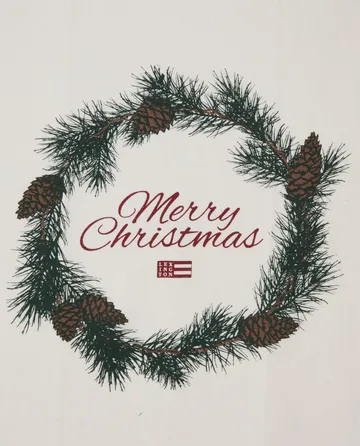 Merry Christmas Org Cotton viskestykke 50x70 cm - White/Red/Green - Lexington