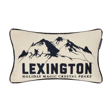 Mountains Logo uldmix pyntepude - White-navy, 50x30 cm - Lexington