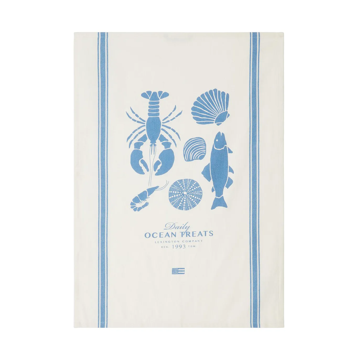 Ocean treats printed Cotton viskestykke 50x70 cm, White Lexington