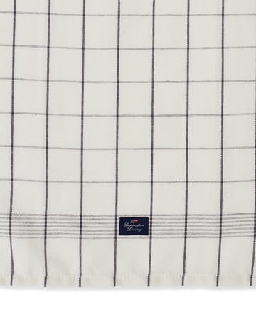 Organic Cotton Linen Checked viskestykke 50x70 cm - White/Dark gray - Lexington