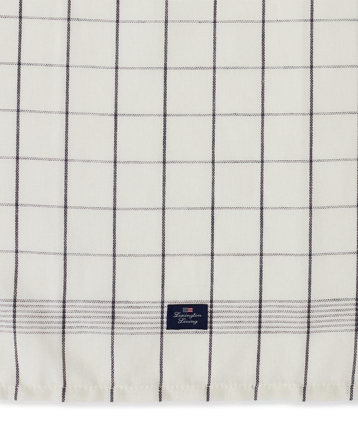 Organic Cotton Linen Checked viskestykke 50x70 cm - White/Dark gray - Lexington