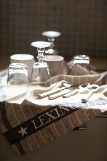 Organic Cotton Linen Classic viskestykke 50x70 cm - Beige/Dark gray - Lexington