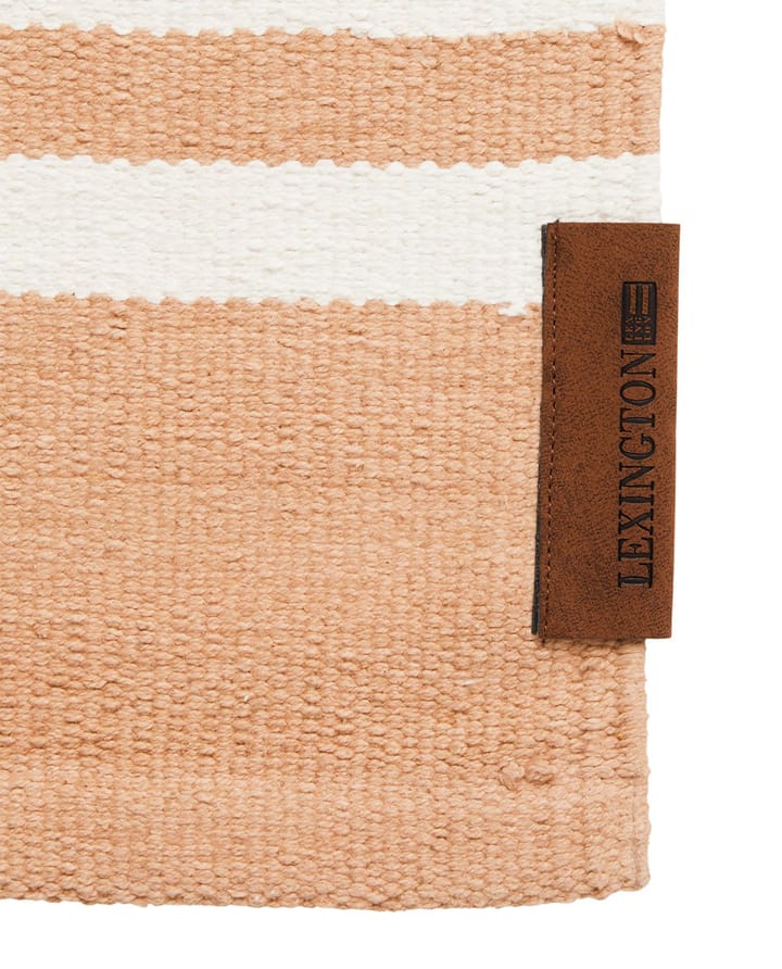Organic Striped Cotton gangtæppe 80x220 cm, Beige-white Lexington