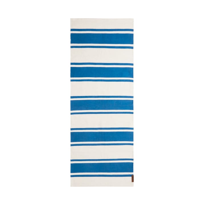 Organic Striped Cotton gangtæppe 80x220 cm - Blue-white - Lexington
