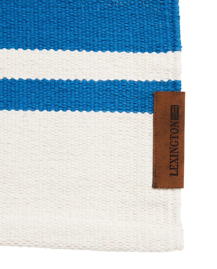 Organic Striped Cotton gangtæppe 80x220 cm - Blue-white - Lexington