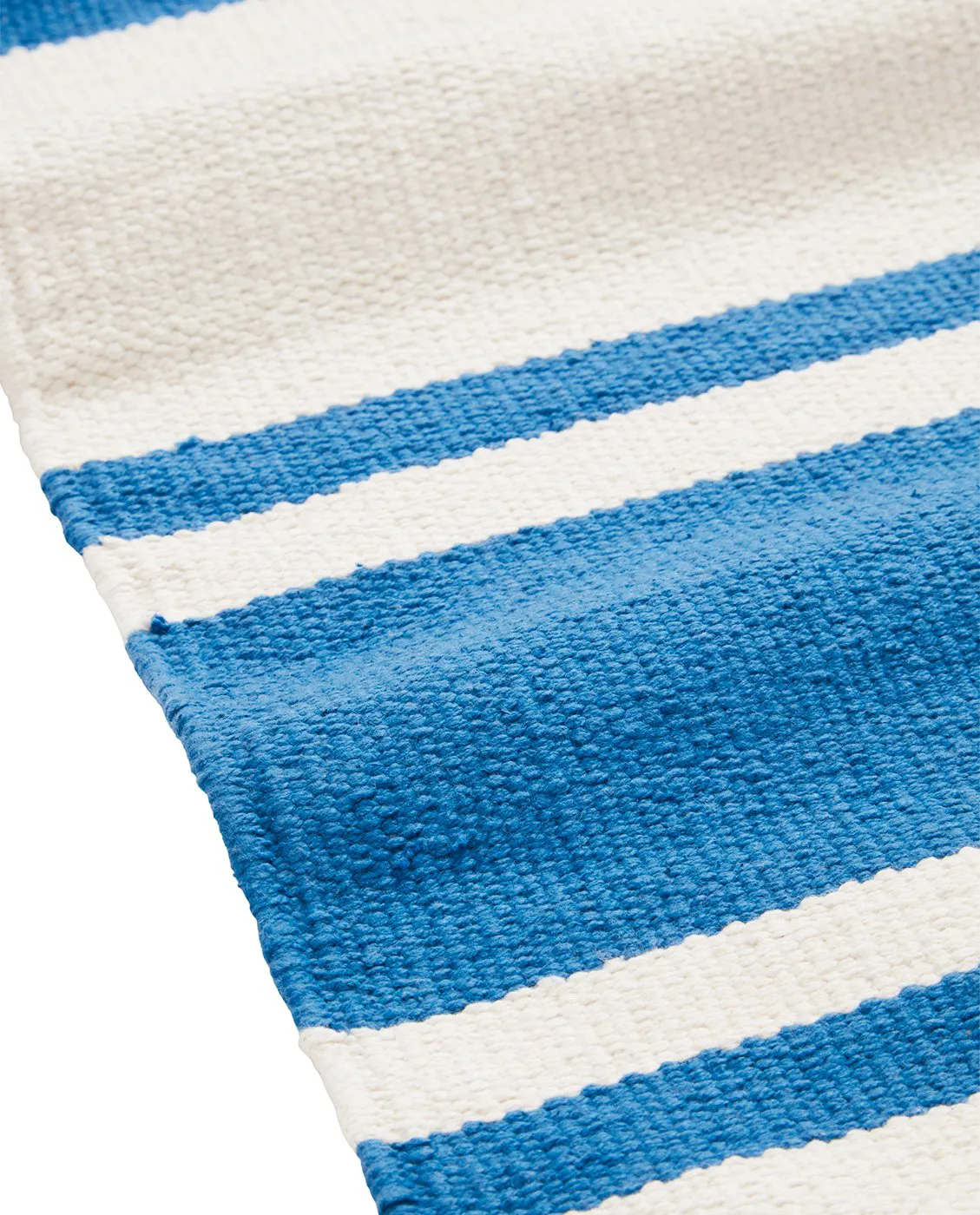 Organic Striped Cotton gangtæppe 80x220 cm, Blue-white Lexington