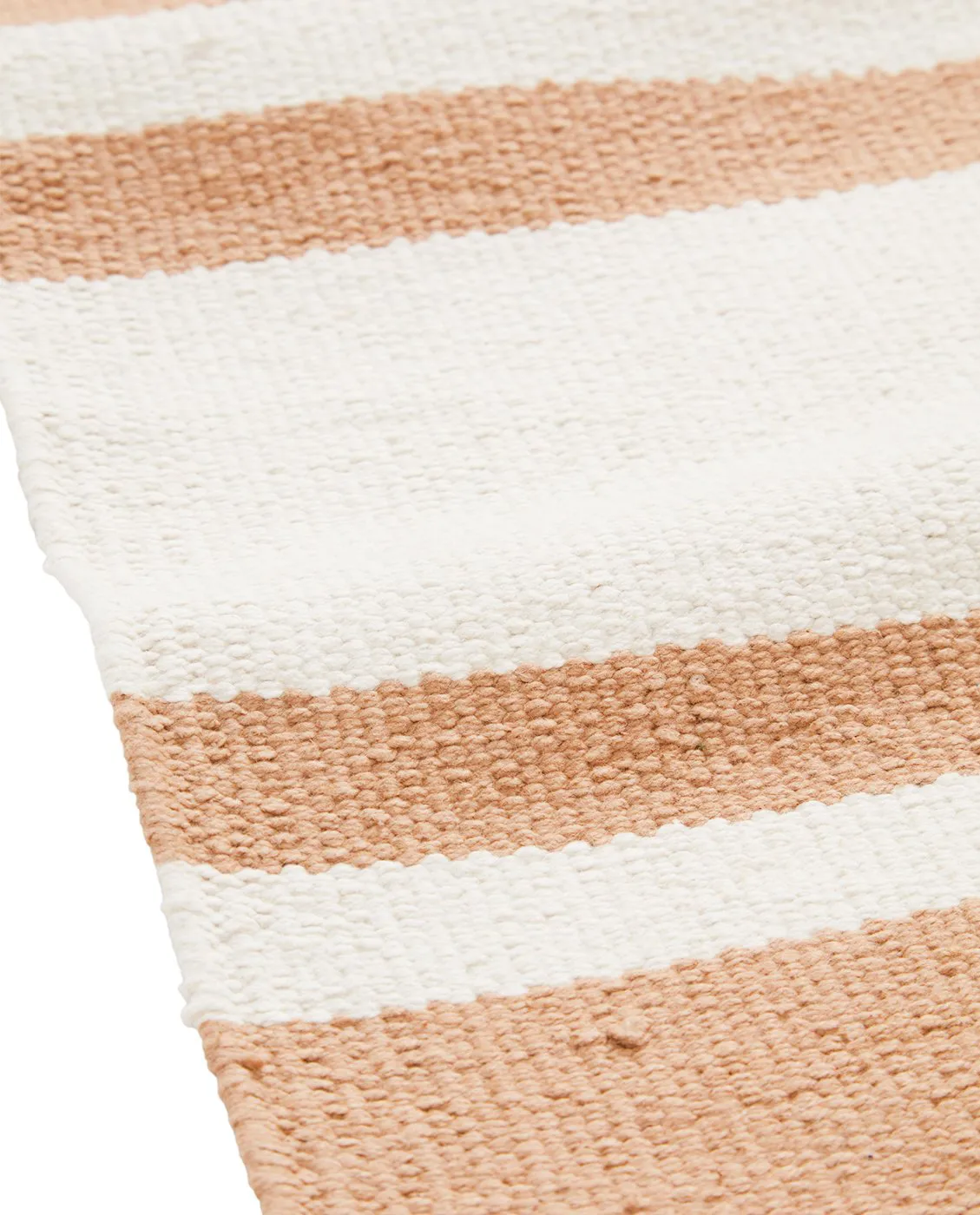 Organic Striped Cotton tæppe 170x240 cm, Beige-white Lexington