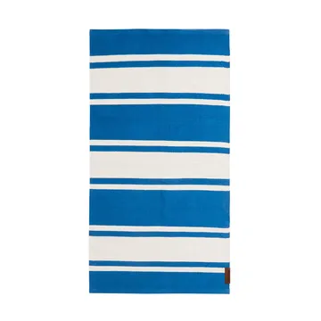 Organic Striped Cotton tæppe 170x240 cm - Blue-white - Lexington