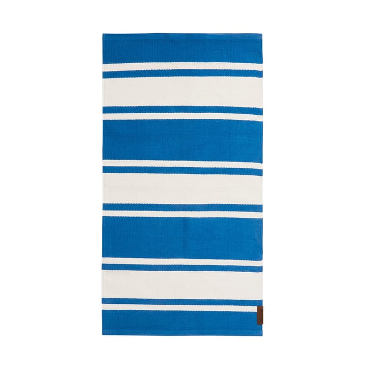 Organic Striped Cotton tæppe 170x240 cm - Blue-white - Lexington