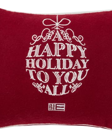 Ornament uldmix pude 30x40 cm - Red-white - Lexington
