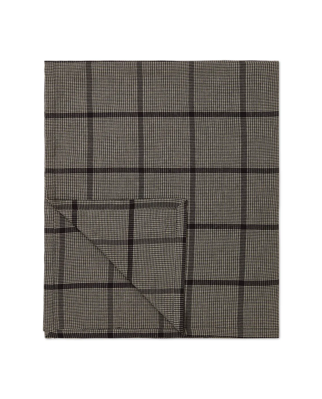 Pepita Check Cotton Linen borddug 150x250 cm, Dark gray/Beige Lexington