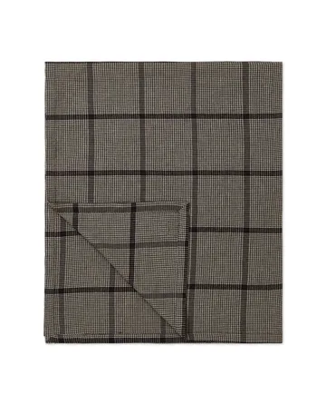 Pepita Check Cotton Linen borddug 150x250 cm - Dark gray/Beige - Lexington
